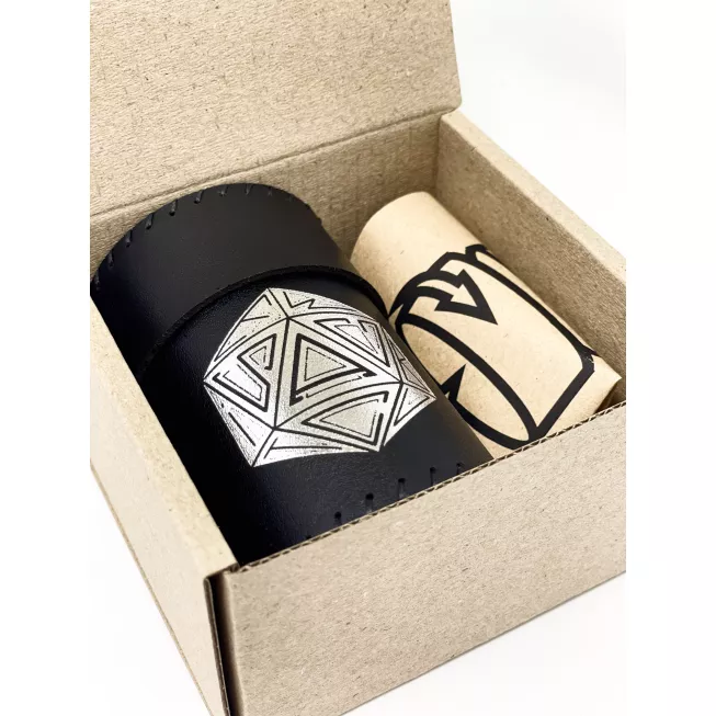Стакан для кубиків D20 чорний Dice Cup