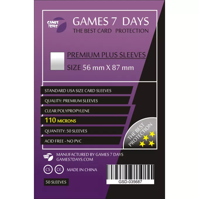 Протектори Games7Days (56 x 87 мм) Premium Plus USA (50 шт)