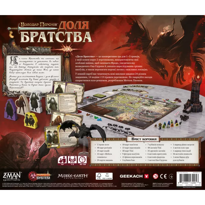 Настільна гра Володар Перснів. Доля братства (The Lord of the Rings: Fate of the Fellowship)