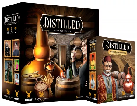 Настільна гра Distilled. Таємниці напоїв + доповнення (комплект)