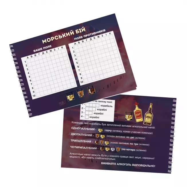 Настільна гра Морський бій. Алкогольна версія