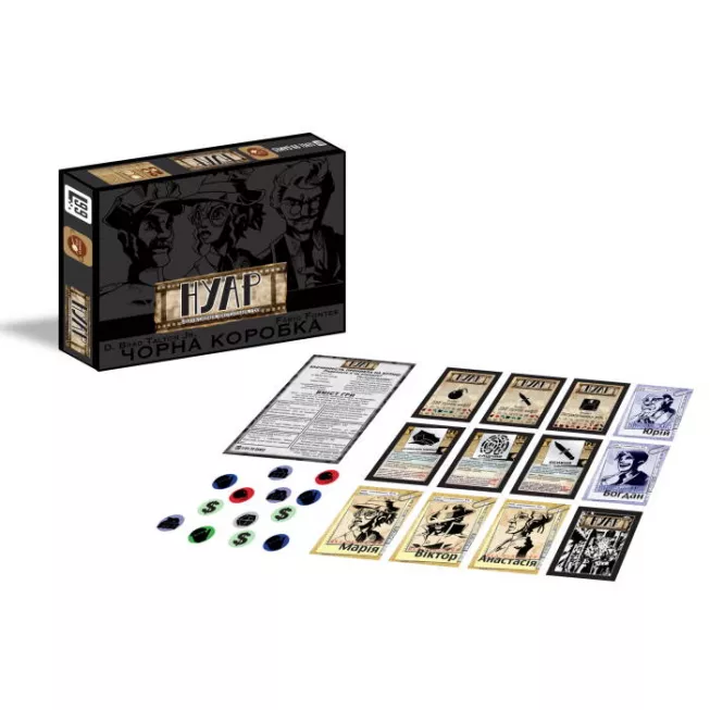 Настільна гра Нуар. Дедуктивна настільна гра (NOIR: Deductive Mystery Game - Black Box Edition)