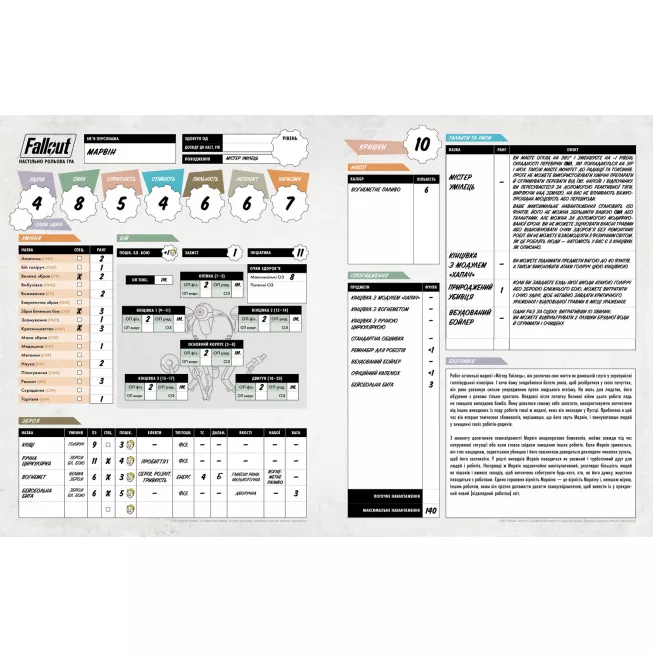 Настільна гра Fallout. Рольова гра - Стартовий набір