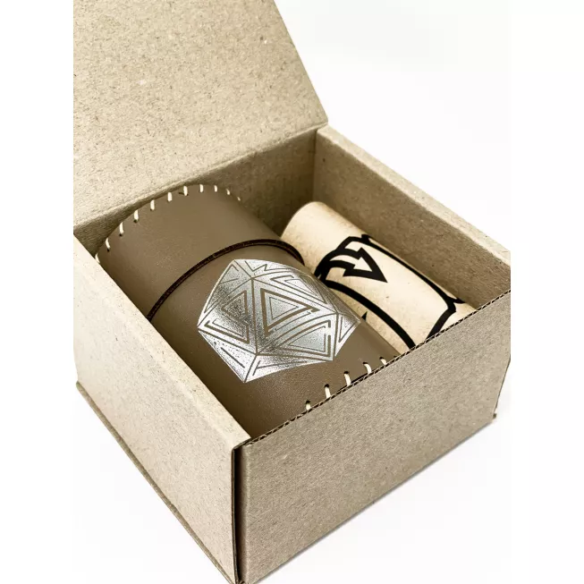 Стакан для кубиків D20 коричневий Dice Cup