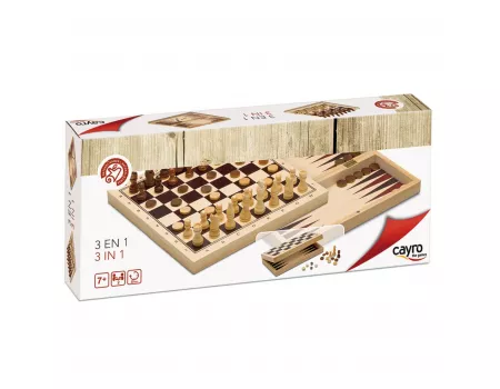 Набір 3 в 1. Шахи, шашки, нарди (29х29 см)