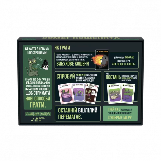 Настільна гра Вибухові кошенята: Зомбі-кошенята (Zombie Kittens)