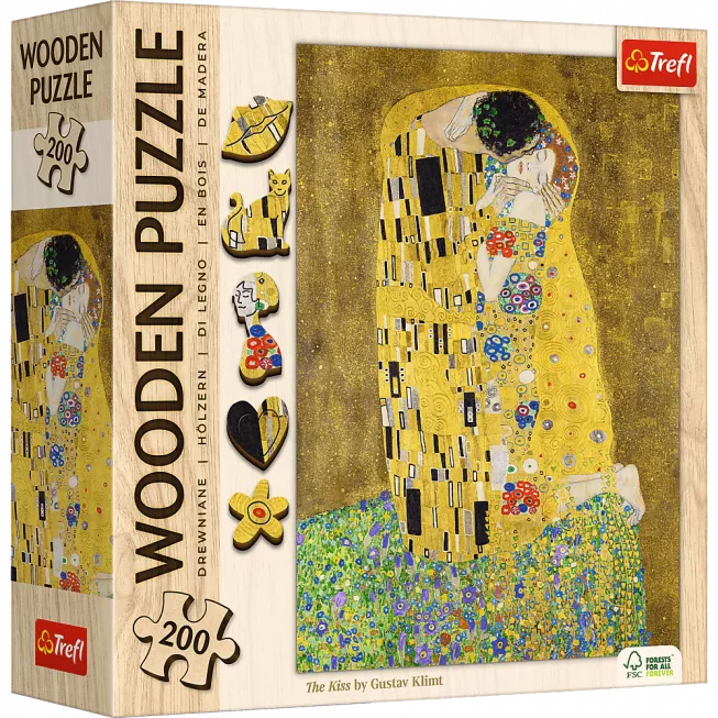 Дерев'яний пазл Густав Клімт - Поцілунок (200)