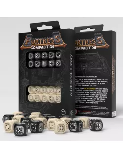Набір кубиків Fortress Compact Black & Beige D6 Dice (20)