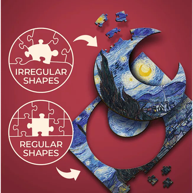 Дерев'яний пазл Вінсент ван Гог - Зоряна ніч (200)