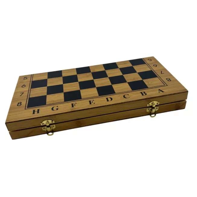 Нарди з шахами і шашками бамбукові (38,7х38,7х2,3 см)