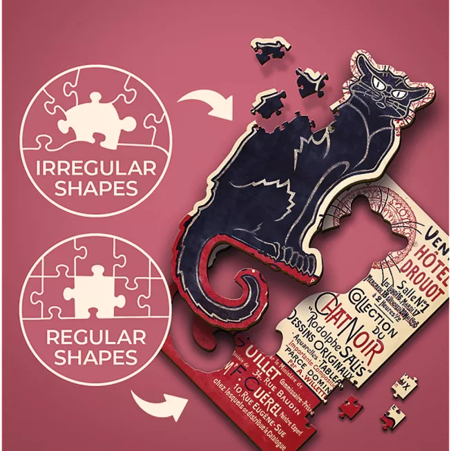 Дерев'яний пазл Теофіль Стейнлен - Чорний кіт (200)