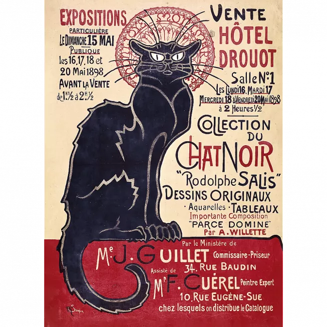 Дерев'яний пазл Теофіль Стейнлен - Чорний кіт (200)