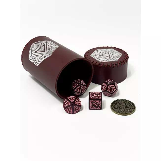 Стакан для кубиків D20 бургунді Dice Cup