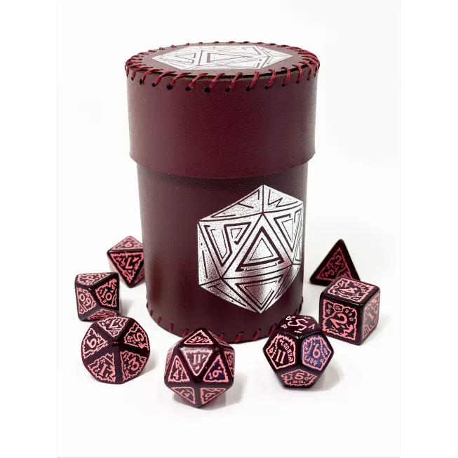 Стакан для кубиків D20 бургунді Dice Cup