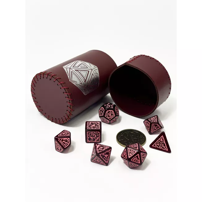 Стакан для кубиків D20 бургунді Dice Cup