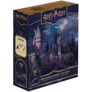 Фігурний дерев'яний пазл Гаррі Поттер Замок Гоґвортс (Night) XL