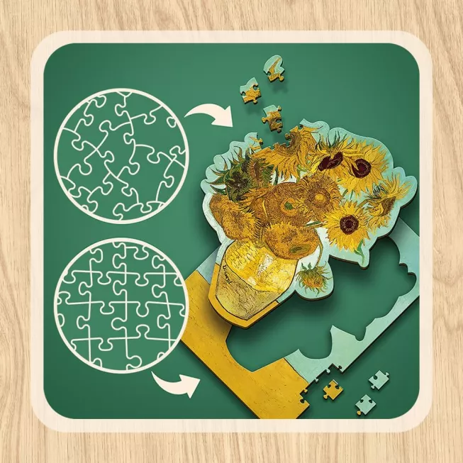 Дерев'яний пазл Вінсент ван Гог - Соняшники (200)