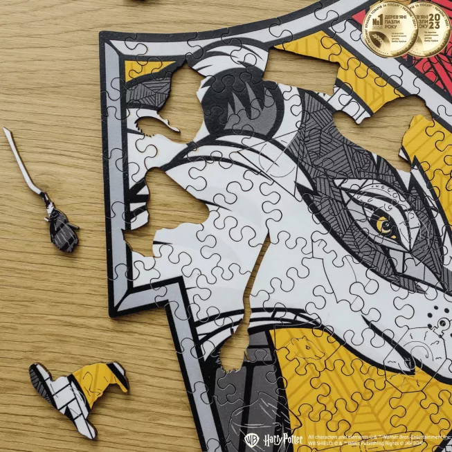 Фігурний дерев'яний пазл Гаррі Поттер Гоґвортс (Colorful) XL