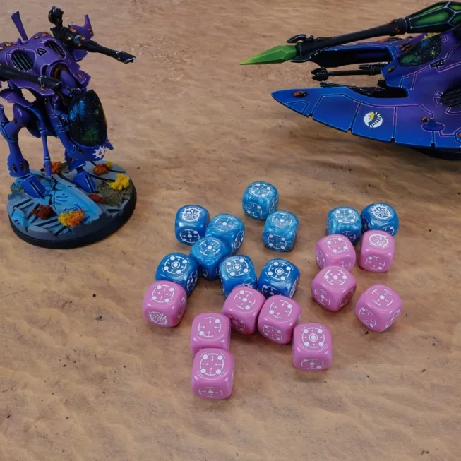 Набір кубиків Crosshairs Compact D6: Blue & Pink Dice Set