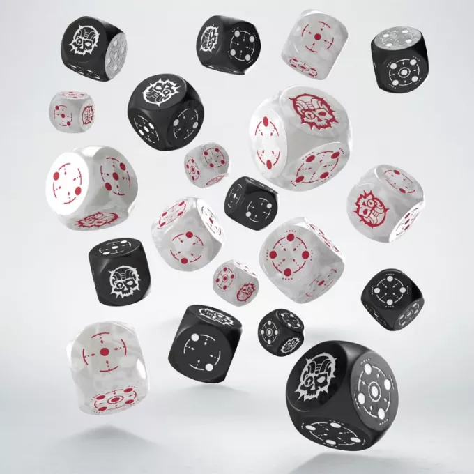Набір кубиків Crosshairs Compact D6: Black & Pearl Dice Set