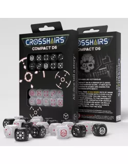 Набір кубиків Crosshairs Compact D6: Black & Pearl Dice Set