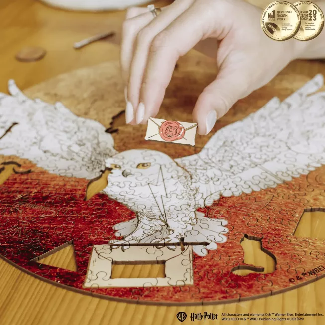 Фігурний дерев'яний пазл Гаррі Поттер Гедвіґа XL