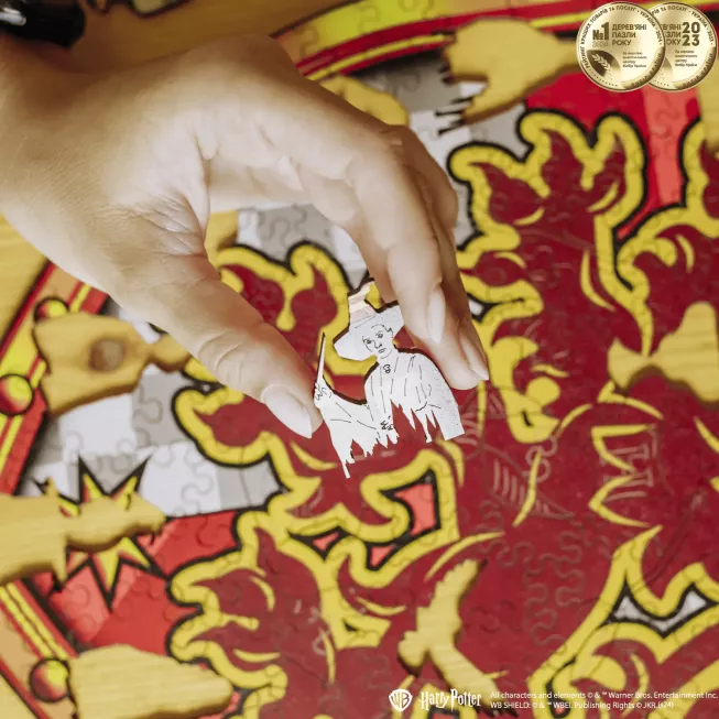 Фігурний дерев'яний пазл Гаррі Поттер Герб Ґрифіндор XL