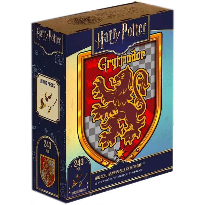 Фігурний дерев'яний пазл Гаррі Поттер Герб Ґрифіндор XL
