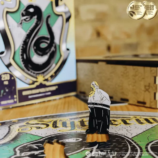 Фігурний дерев'яний пазл Гаррі Поттер Герб Слизерин XL