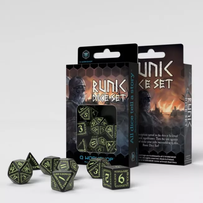 Набір кубиків Runic Black & glow-in-the-dark Dice Set (7)