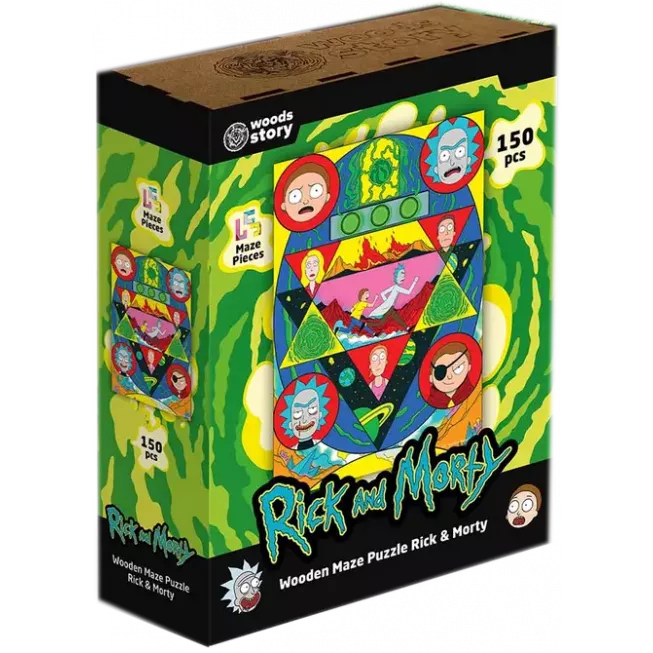 Дерев'яний пазл-лабіринт Rick & Morty Космічний лабіринт XL