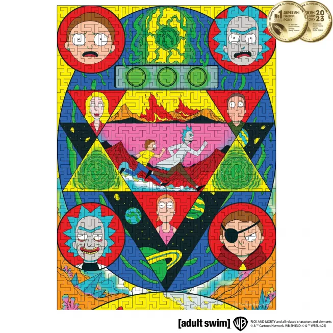 Дерев'яний пазл-лабіринт Rick & Morty Космічний лабіринт XL