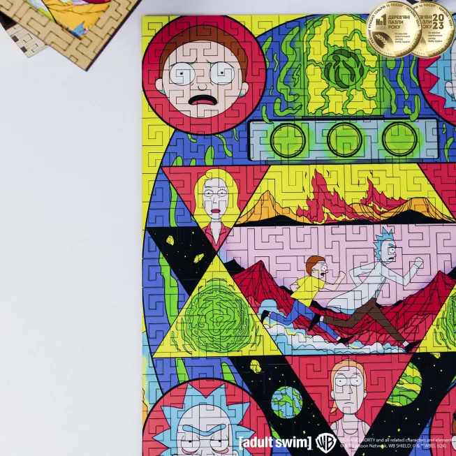 Дерев'яний пазл-лабіринт Rick & Morty Космічний лабіринт XL