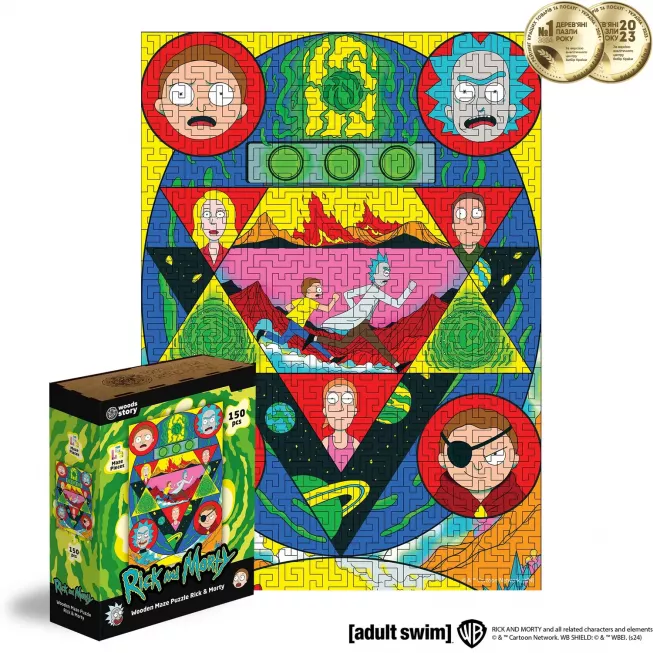 Дерев'яний пазл-лабіринт Rick & Morty Космічний лабіринт XL