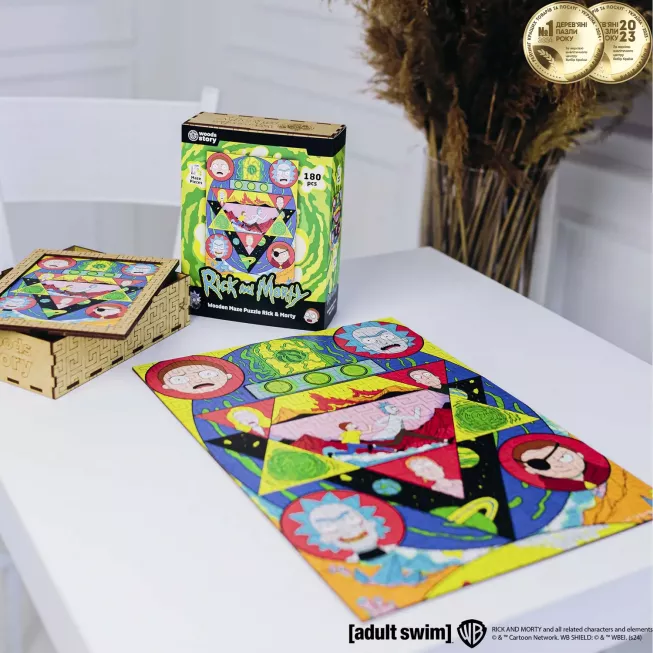 Дерев'яний пазл-лабіринт Rick & Morty Космічний лабіринт XL