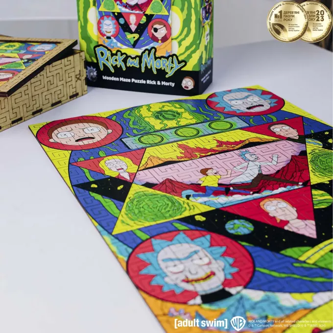 Дерев'яний пазл-лабіринт Rick & Morty Космічний лабіринт XL