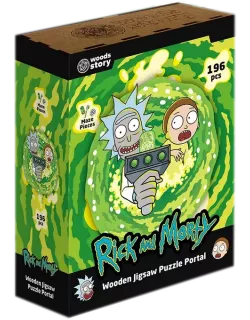 Фігурний дерев'яний пазл Rick & Morty™ Портал XL