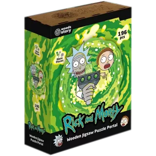 Фігурний дерев'яний пазл Rick & Morty™ Портал XL