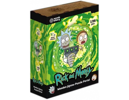 Фігурний дерев'яний пазл Rick & Morty™ Портал XL