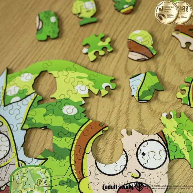 Фігурний дерев'яний пазл Rick & Morty™ Портал XL