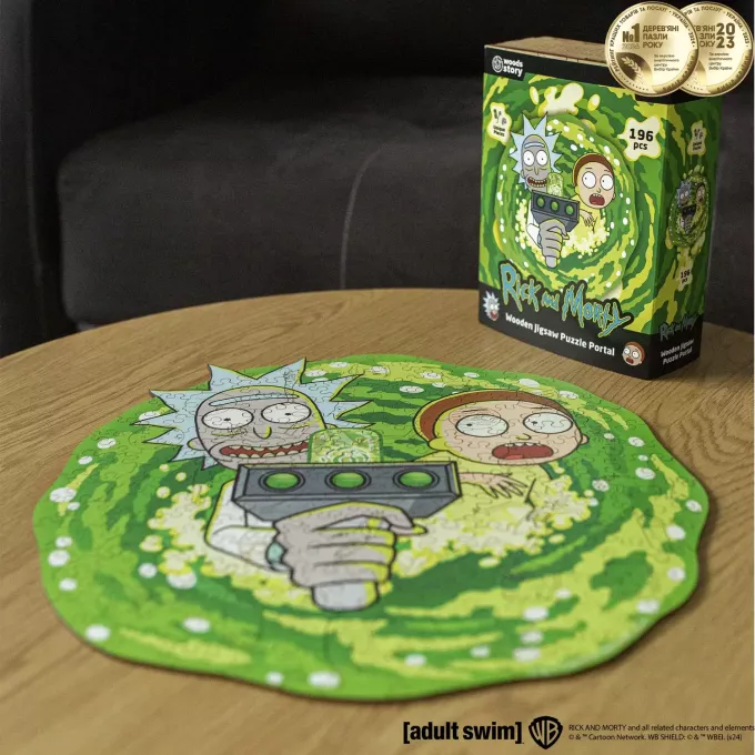 Фігурний дерев'яний пазл Rick & Morty™ Портал XL