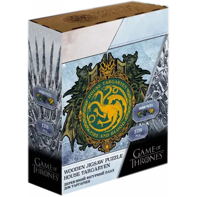Фігурний дерев'яний пазл Гра Престолів Дім Таргарієнів XL