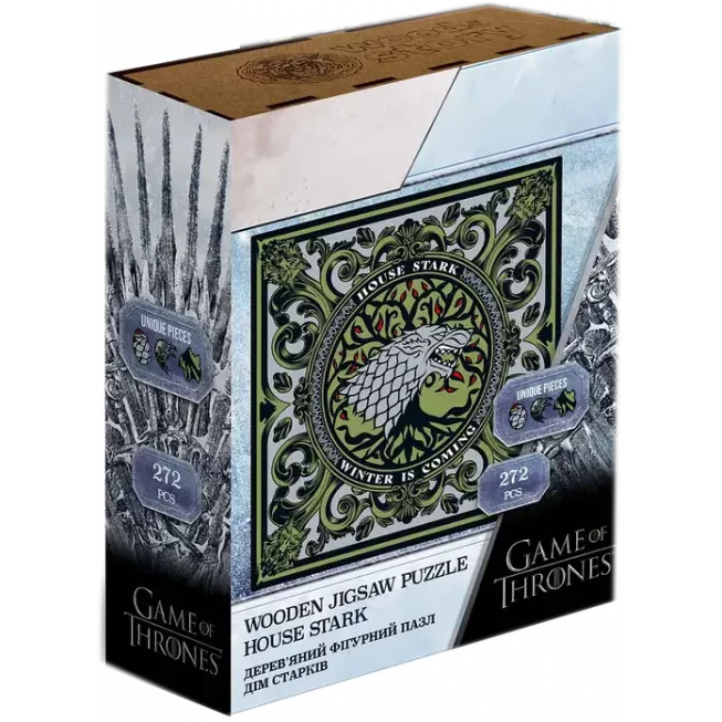 Фігурний дерев'яний пазл Гра Престолів Дім Старків XL