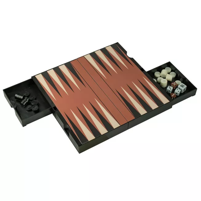 Магнітні шахи-шашки-нарди з відсіками для зберігання (24x24 см)