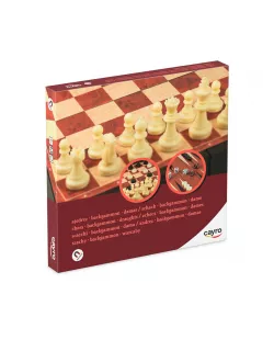 Магнітні шахи-шашки-нарди з відсіками для зберігання (24x24 см)