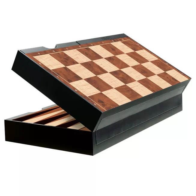 Магнітні шахи-шашки-нарди з відсіками для зберігання (24x24 см)