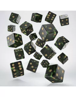 Набір кубиків Full Pack of D6s: Bottle green&Gold