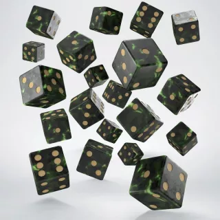 Набір кубиків Full Pack of D6s: Bottle green&Gold