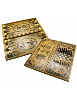 Нарди з шахами і шашками бамбукові (40х20 см)(Fine)