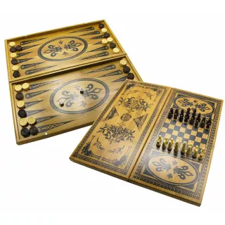 Нарди з шахами і шашками бамбукові (40х20 см)(Fine)